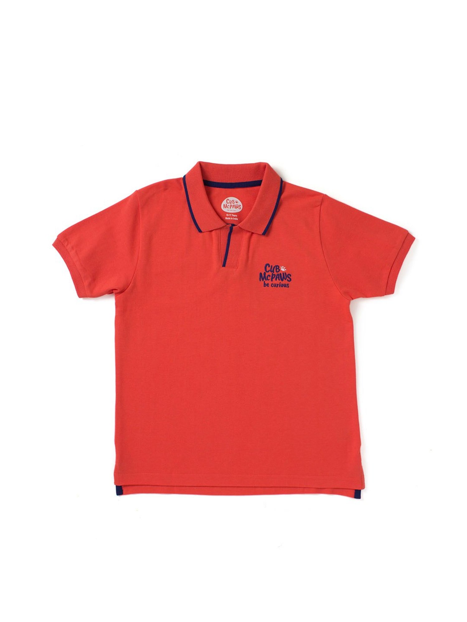 Cub McPaws Boys Coral Solid Polo