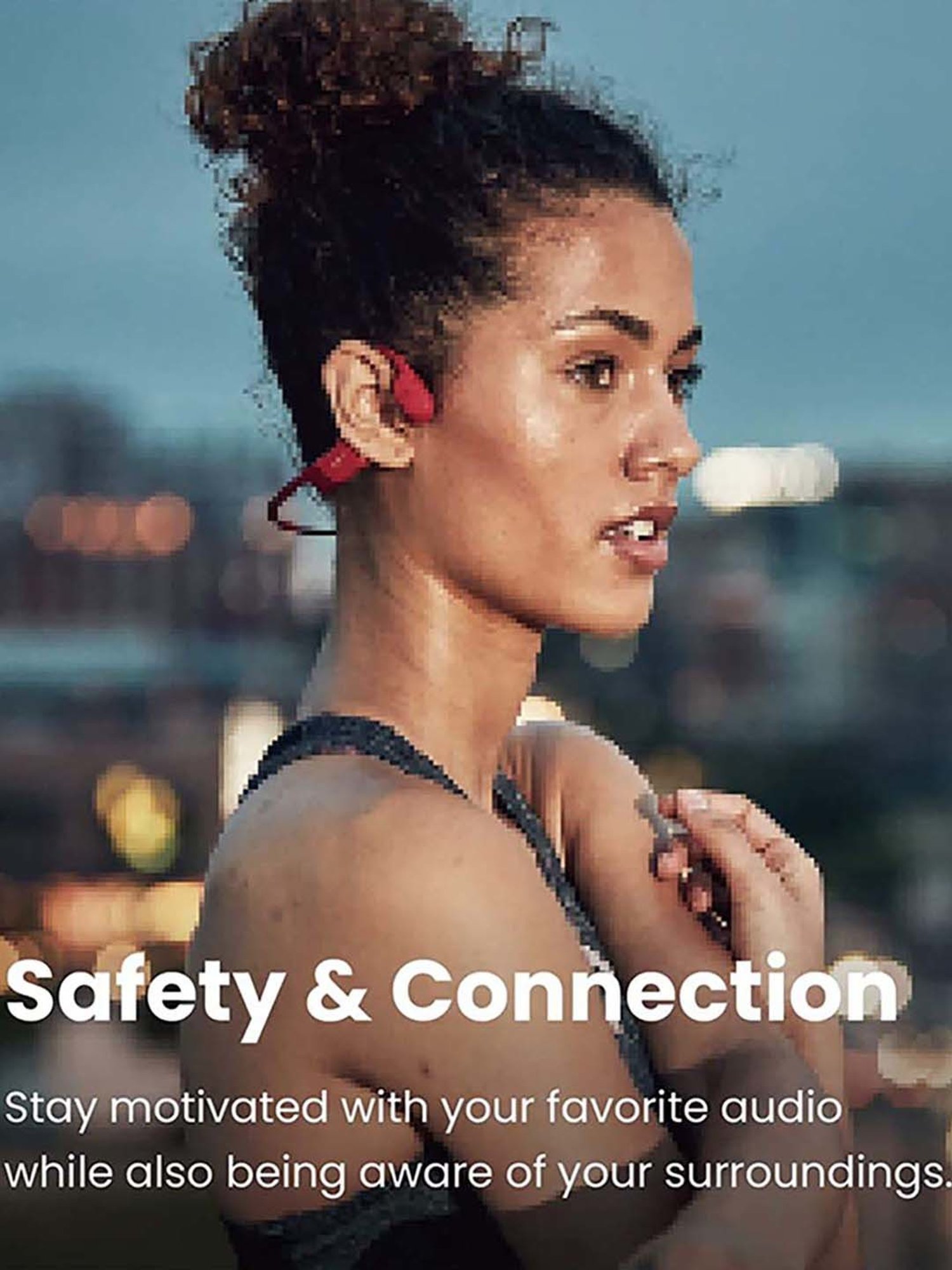 Shokz OpenRun Open-Ear Bluetooth Bone Conduction Sport Headphones (Red)