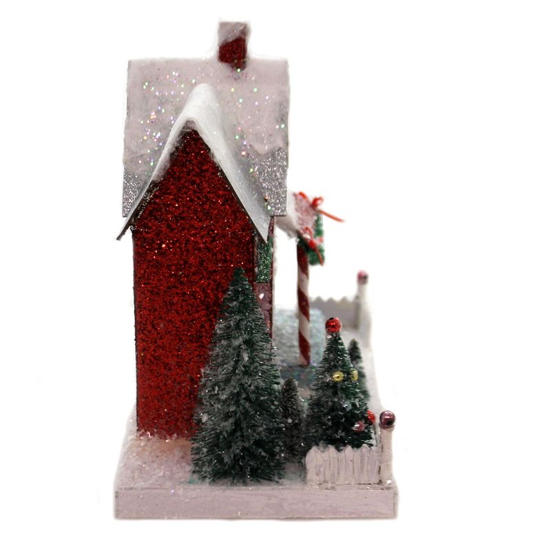 Cody Foster 9.0" Merry & Bright Bungalow House Glitter Putz Christmas  -  Decorative Figurines