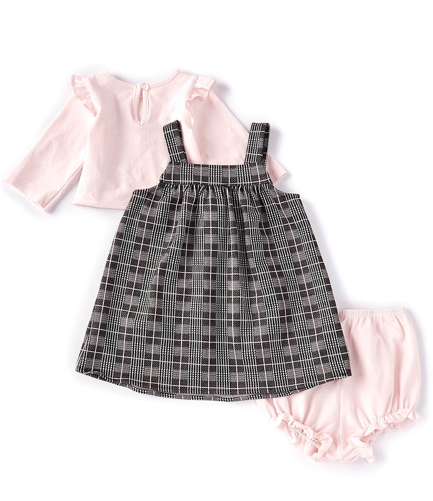 Laura Ashley Baby Girls Newborn-24 Months Long-Sleeve Ruffle Tee & Plaid Jumper