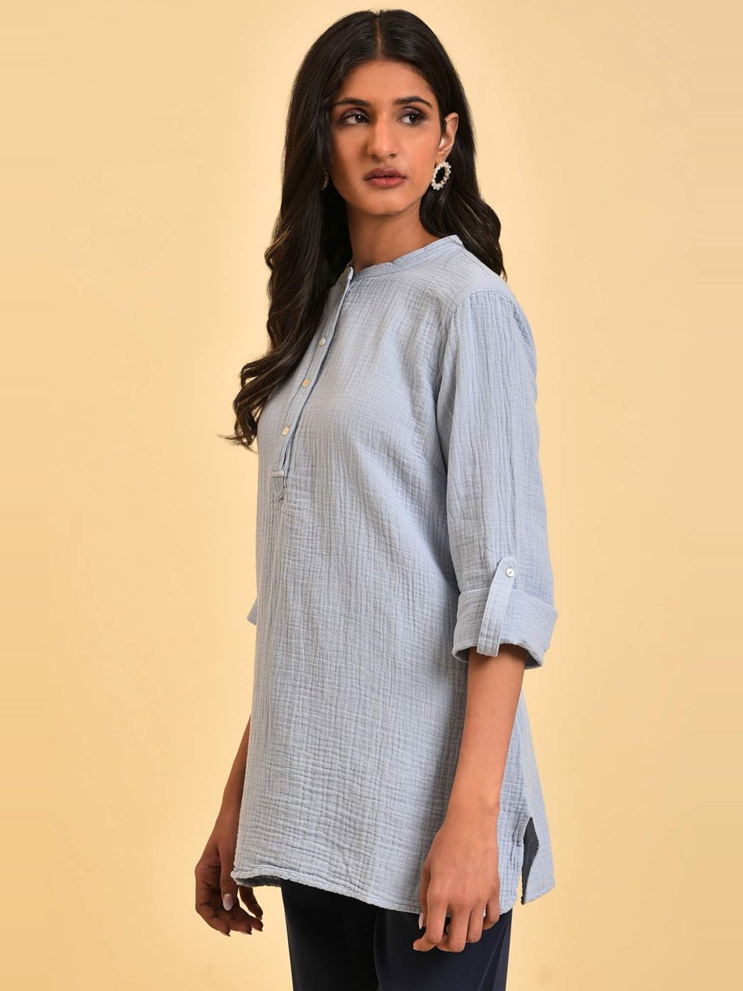 W Blue Cotton Tunic