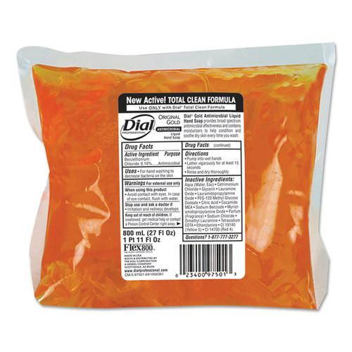 DIAL PROFESSIONAL 97501 Liquid Gold Soap Refill, Fragranced Liquid, Dispenser, 800mL Bag