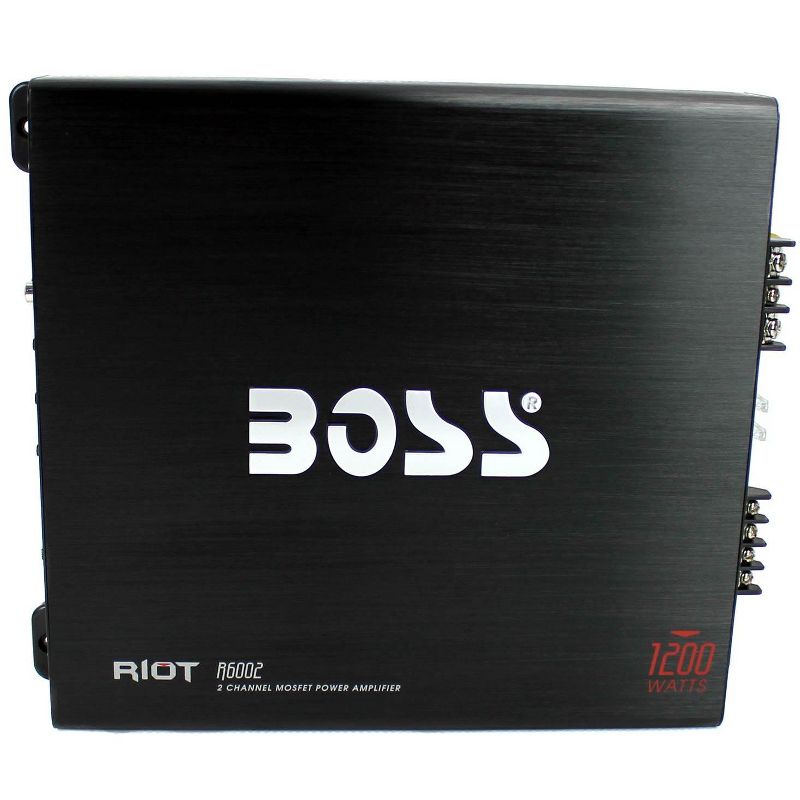 BOSS R6002 1200W 2-Channel MOSFET Power Car Audio Amplifier Amp + Bass Remote