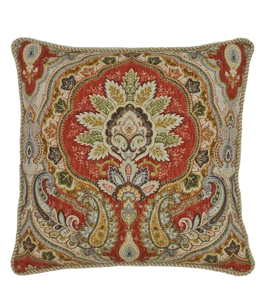 Rose Tree Harrogate Damask & Geometric Reversible Square Pillow