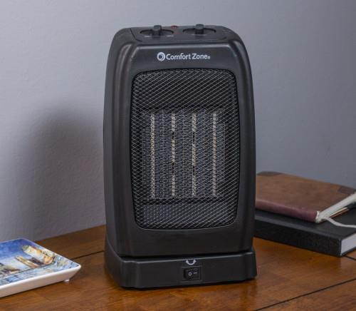 Comfort Zone CZ448 Oscillating Portable Ceramic Space Heater with 2 Heat Settings and Fan-Only Function