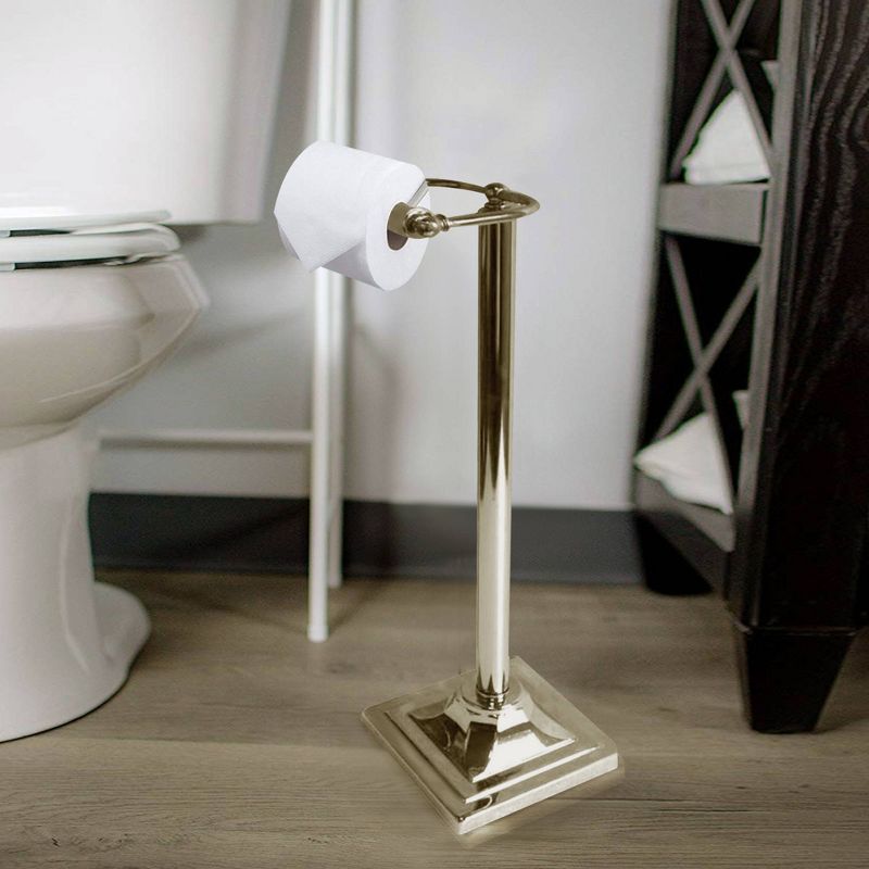 Freestanding Toilet Tissue Holder Brushed Nickel - Nu Steel