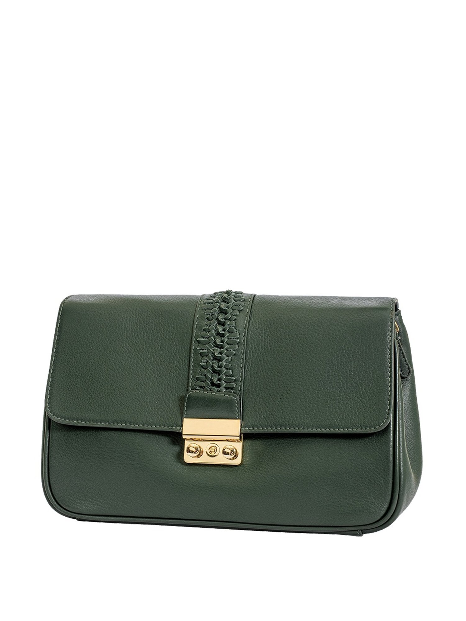 Eske Anika Green Textured Medium Sling Handbag
