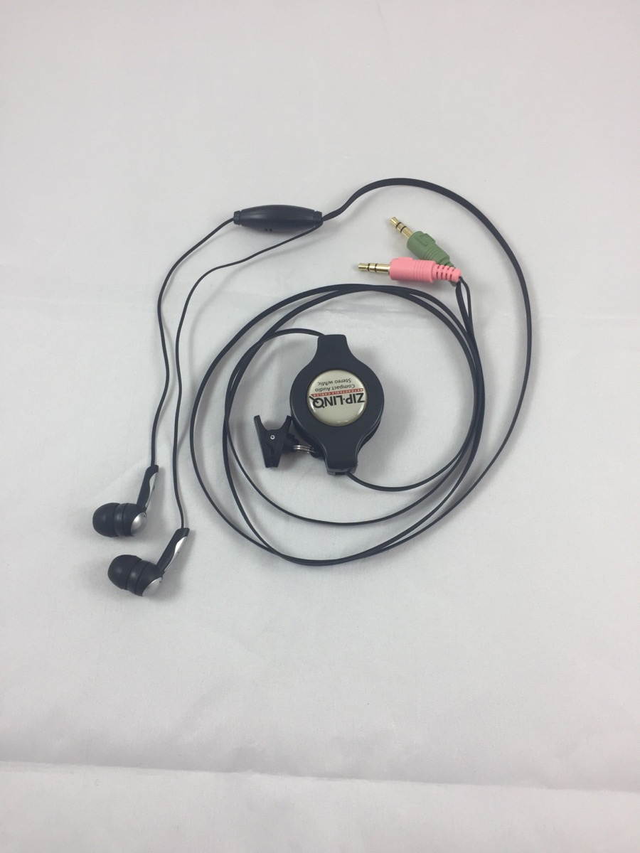 Nexhi ZIP-AUDIO-PC2  Retractable Stereo VoIP Cable - Black