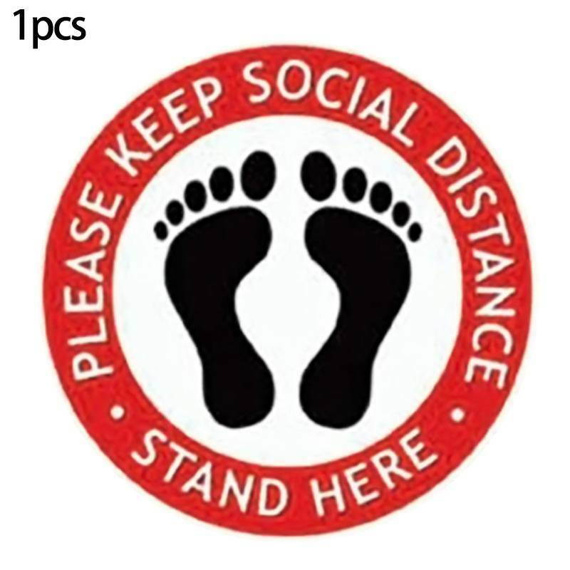 Please Keep Social distance Floor Sign Floor Sticker Please Stand Here Safety Distance Sign Marker Round Adhesive Decals(1Pcs)
