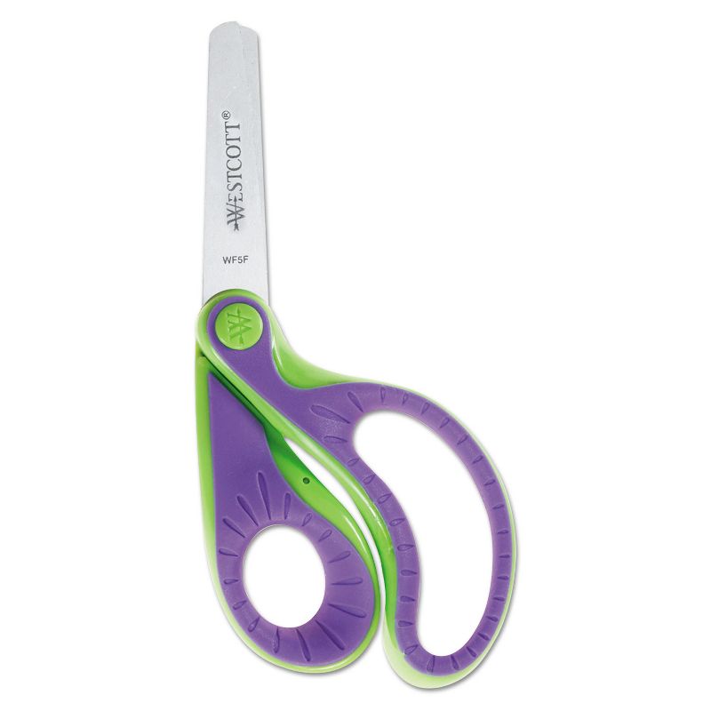 Westcott Ergo Jr. Kids' Scissors Blunt Tip 5" Long 1 1/2" Cut Right Hand Assorted 16670