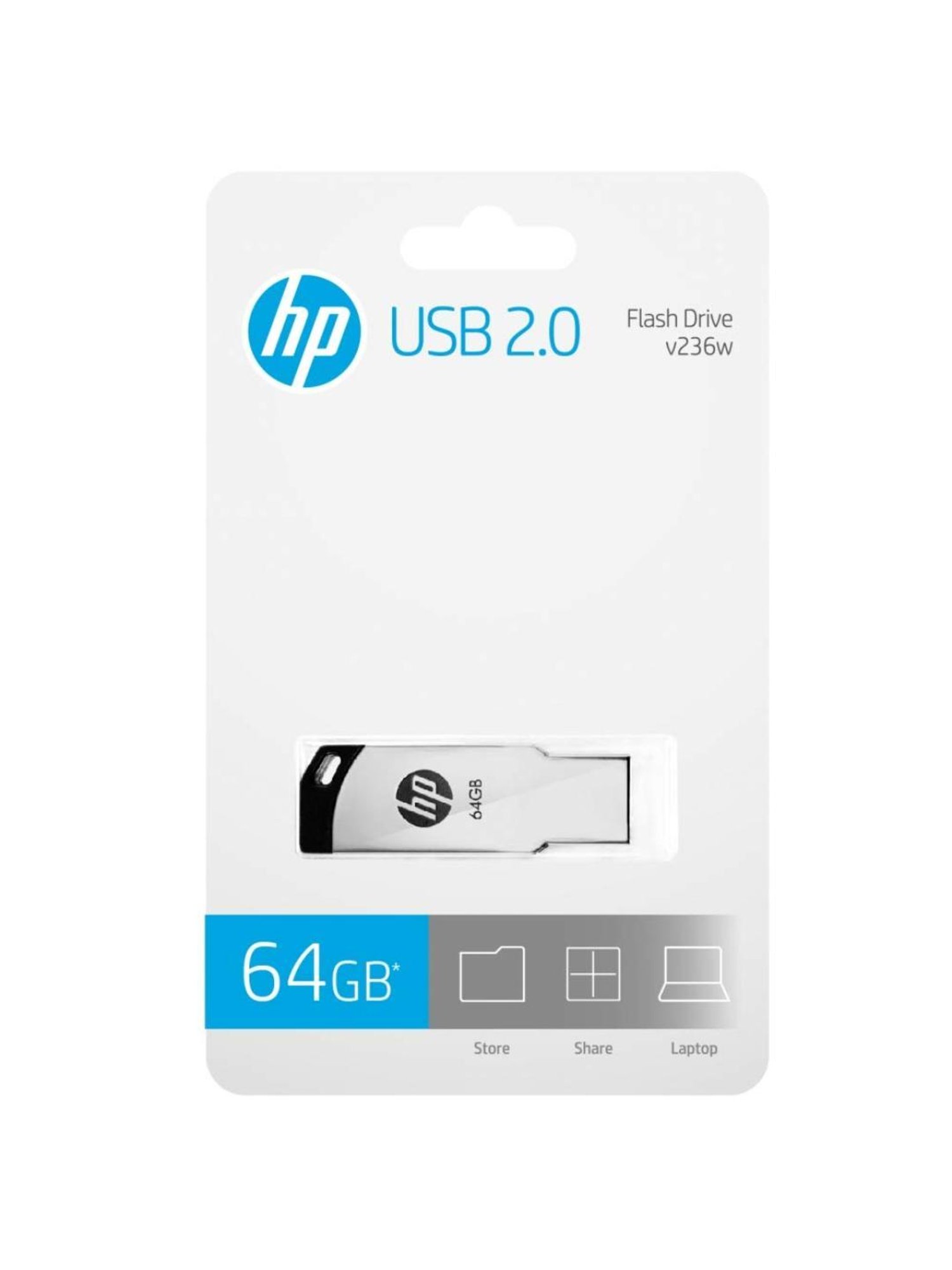 HP V236W 64GB USB Metallic Pen Drive (Silver)