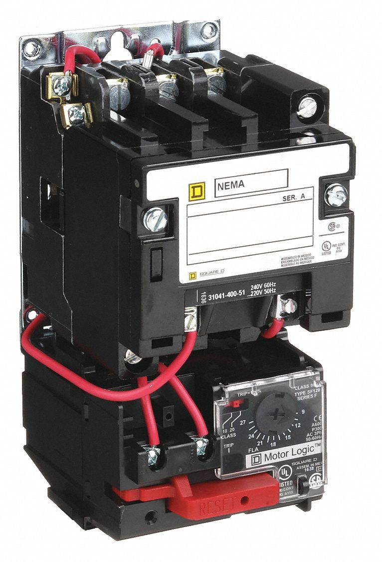 SQUARE D 8536SCO3V02H30S Nonreversing NEMA Magnetic Motor Starter, No Enclosure