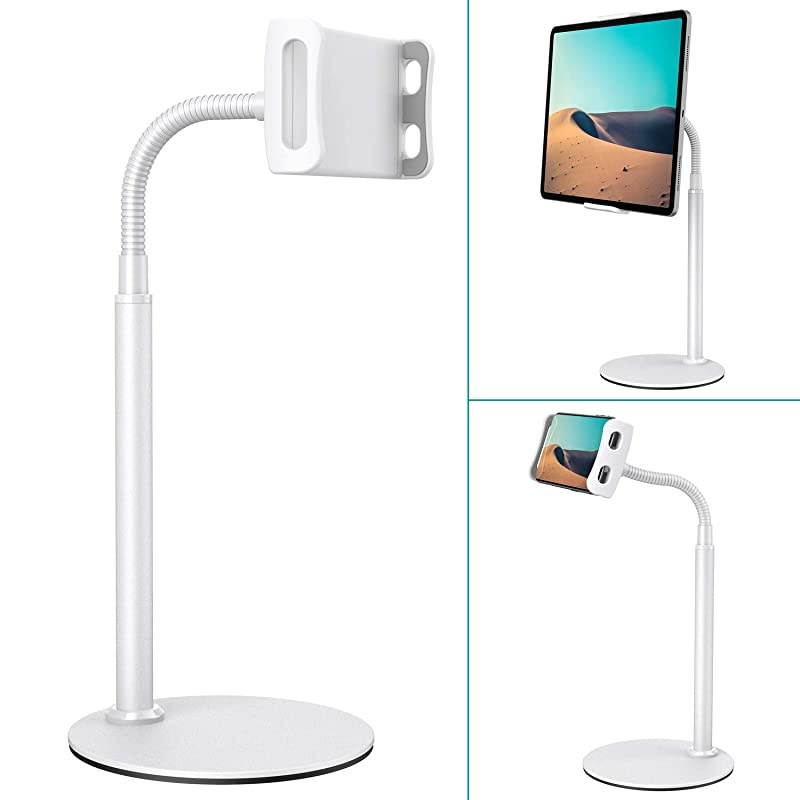 Stand Holder Klearlook Metallic MultiAngle Adjustable Stand Holder 360 Degree Swivel Rotation Flexible Arm for All Smartphones and s Up to 129 Inches White