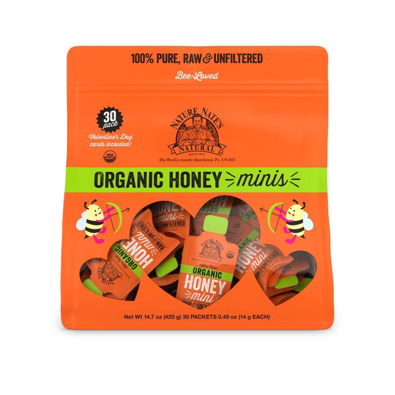 Nature Nate's 100% Pure Raw Unfiltered Organic Honey – 16oz