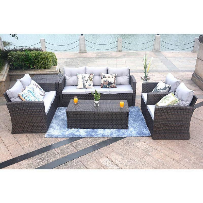 Medford 6pc Patio Wicker Conversation Set - Direct Wicker