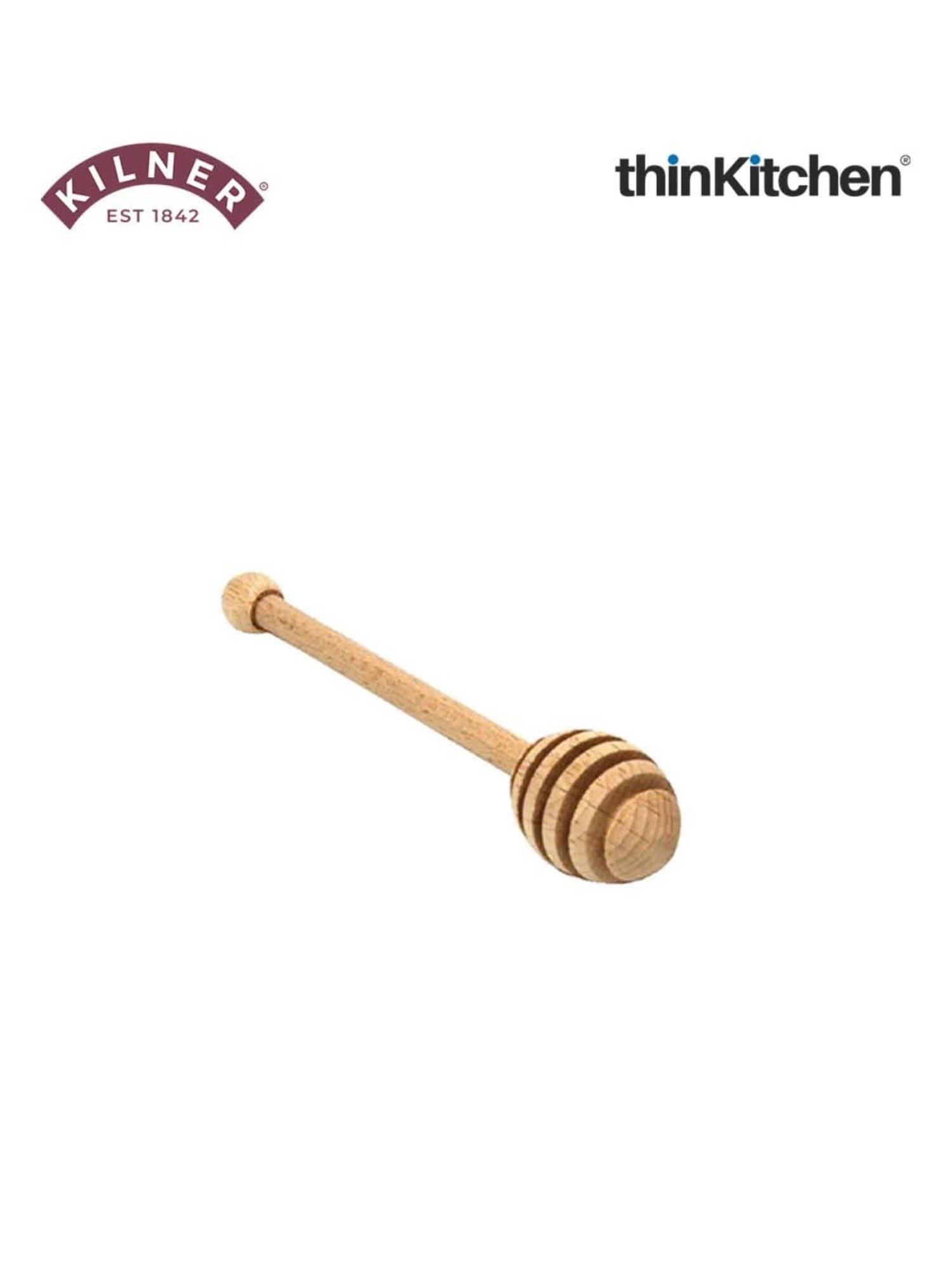 Kilner Transparent Glass Honey Pot With Beech Dipper (0.4 L)