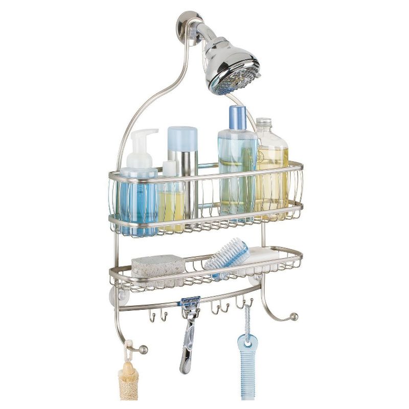 York Lyra Jumbo Shower Caddy Pearl - iDESIGN