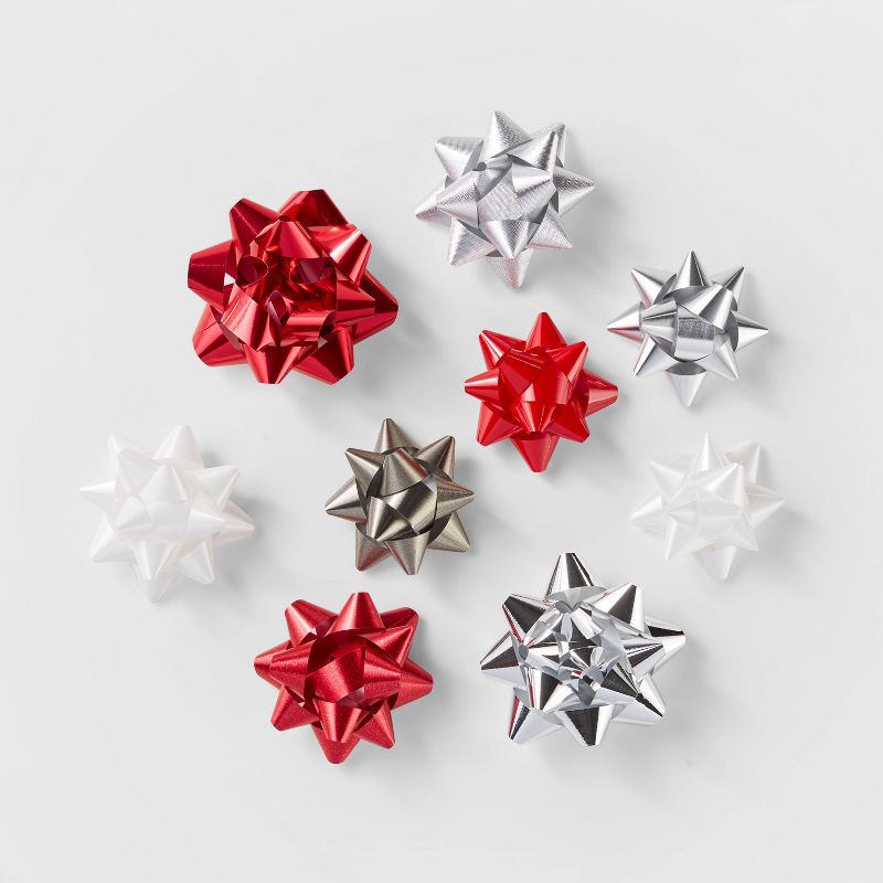 20ct Red/White/Silver Bow Bag - Wondershop™