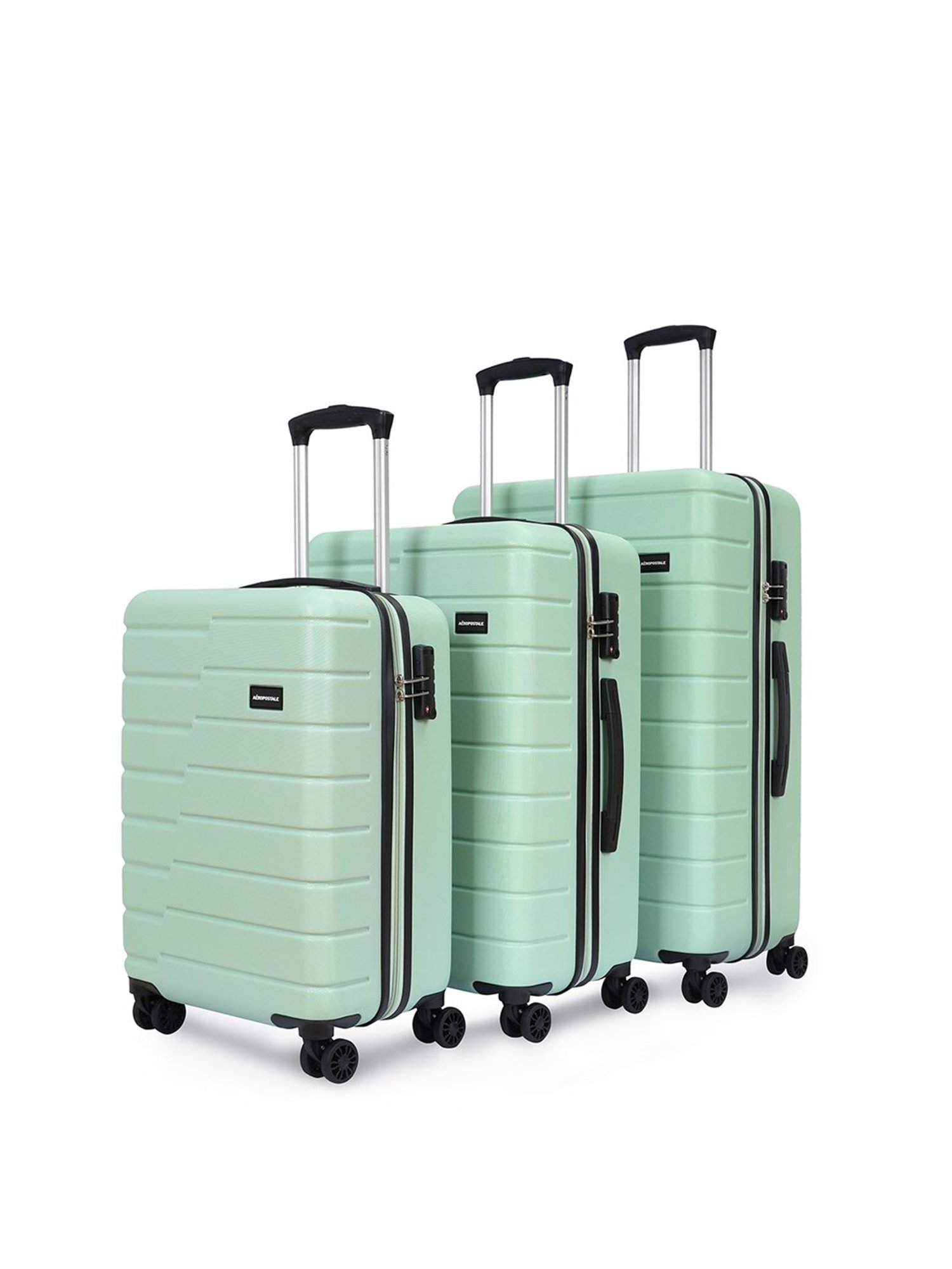 Aeropostale Stout Green Textured Hard Cabin Trolley Bag - 24 cm