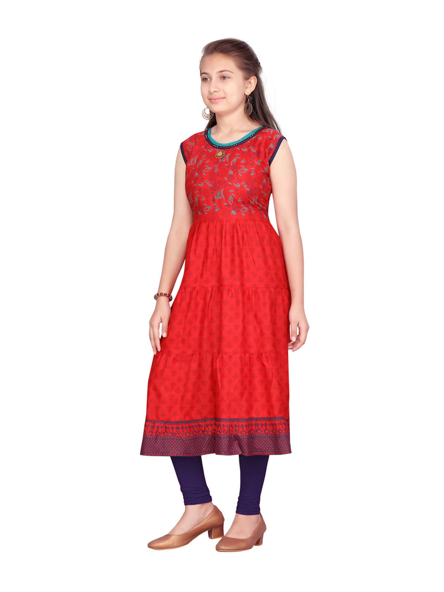 Peppermint Kids Navy Regular Fit Kurta Set