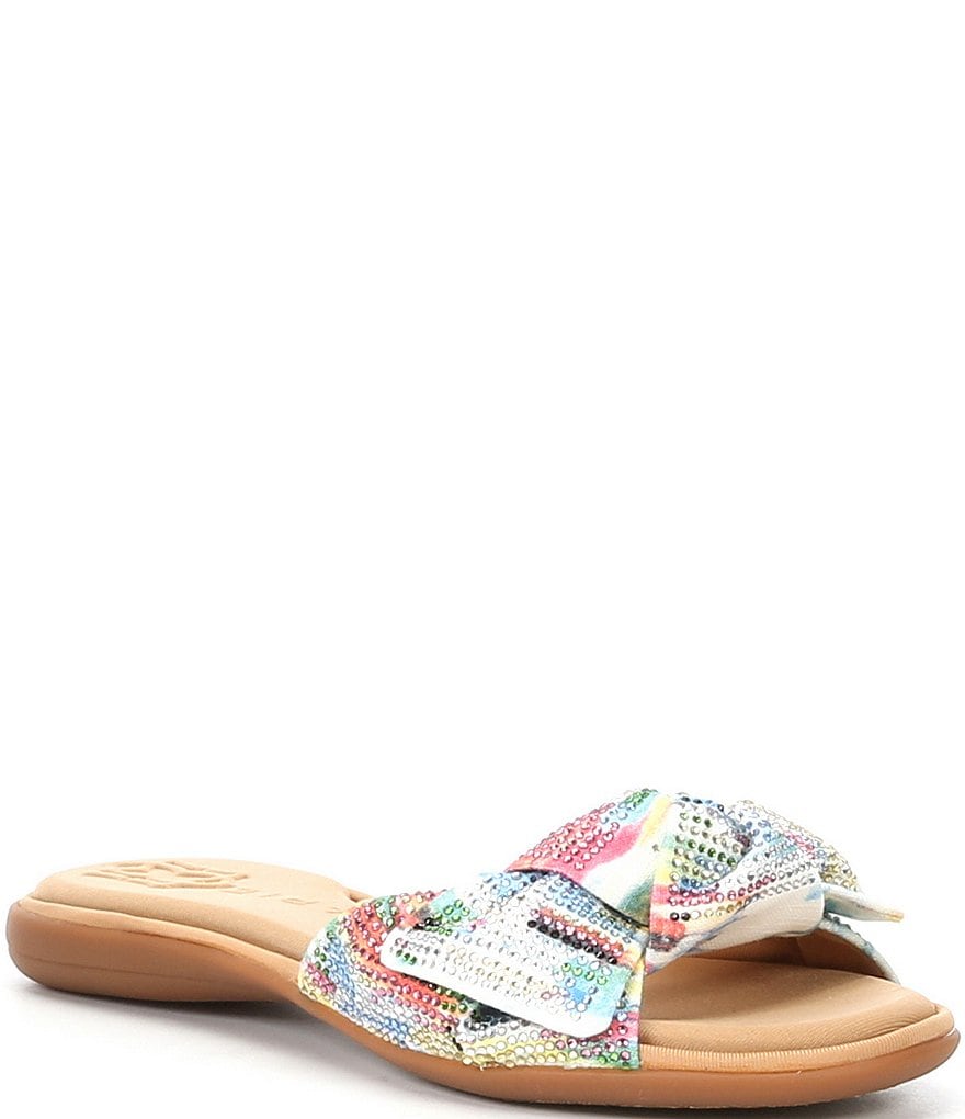 Alex Marie Hamala Rhinestone Knotted Slide Sandals