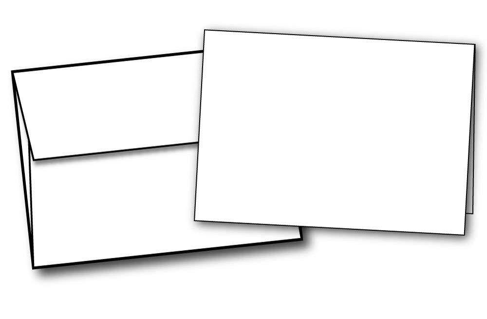 Heavyweight Small Blank White Greeting Card Sets - 40 Cards & Envelopes - Note Card / Thank You Card Size with A1 Envelopes