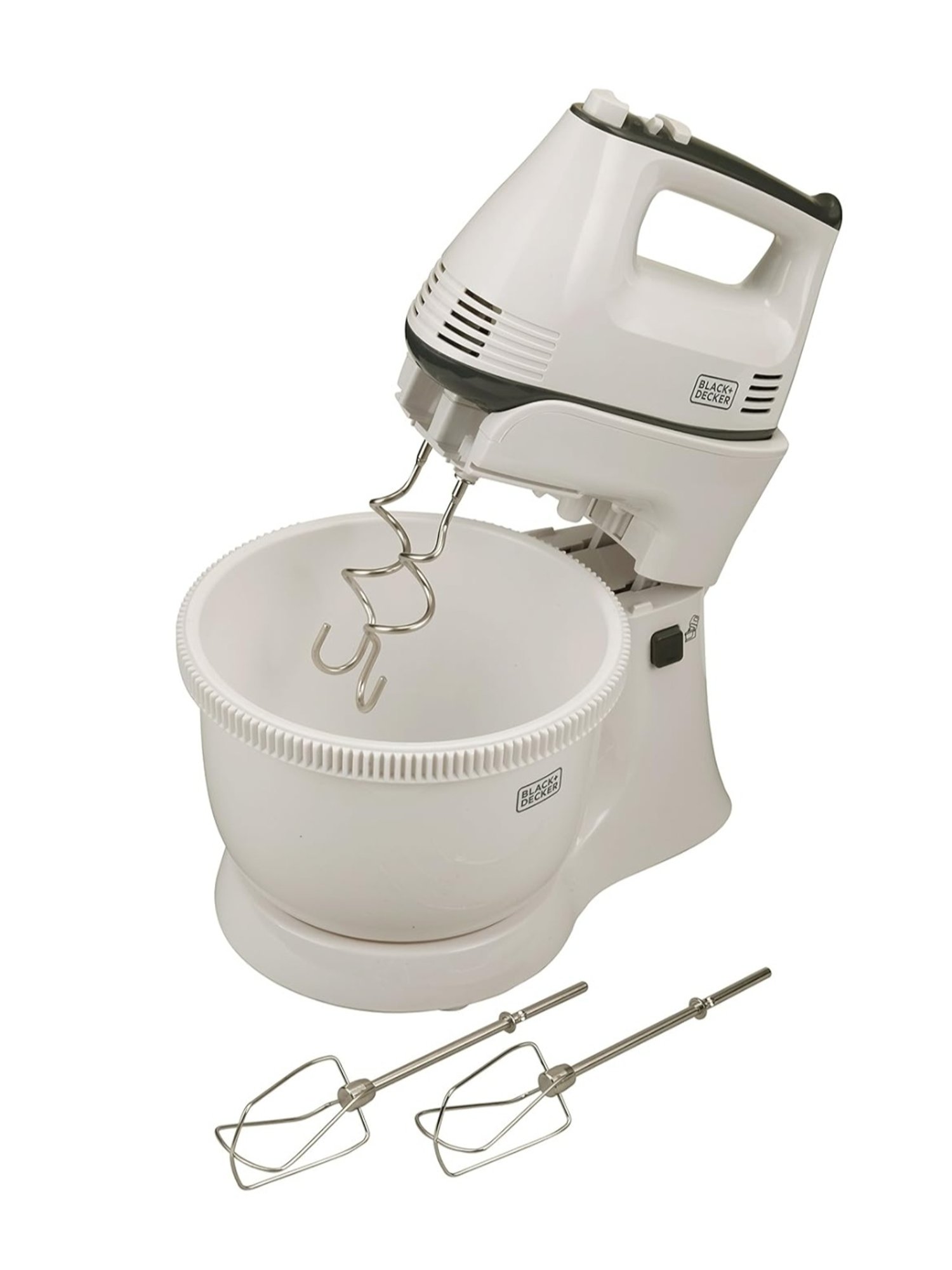 BLACK+DECKER M700 Hand Mixer 300W with 5 Speed Control function (White)