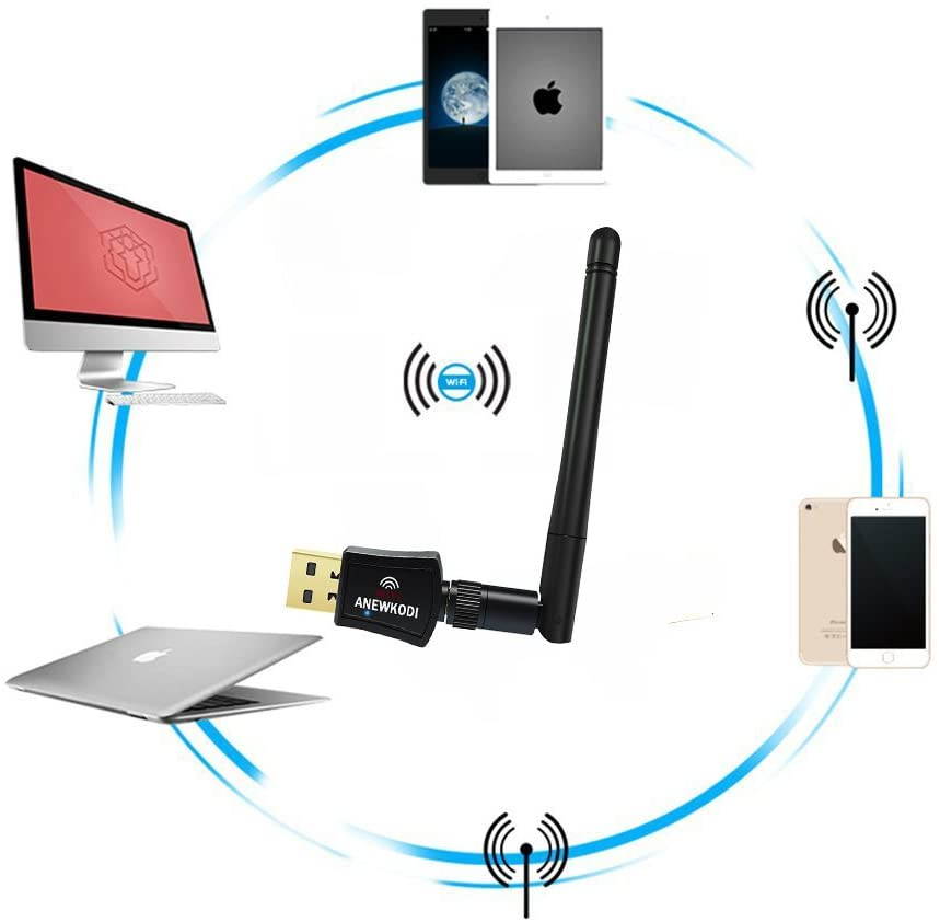 600Mbps USB WiFi Adapter USB Wireless Adapter Daul Band 2.4GHz/5GHz 433Mbps 802.11 ac/a/b/g/n Wireless Adapter for Desktop/Laptop/PC, Support Windows 10/8/7/Vista/XP/2000/Mac Os
