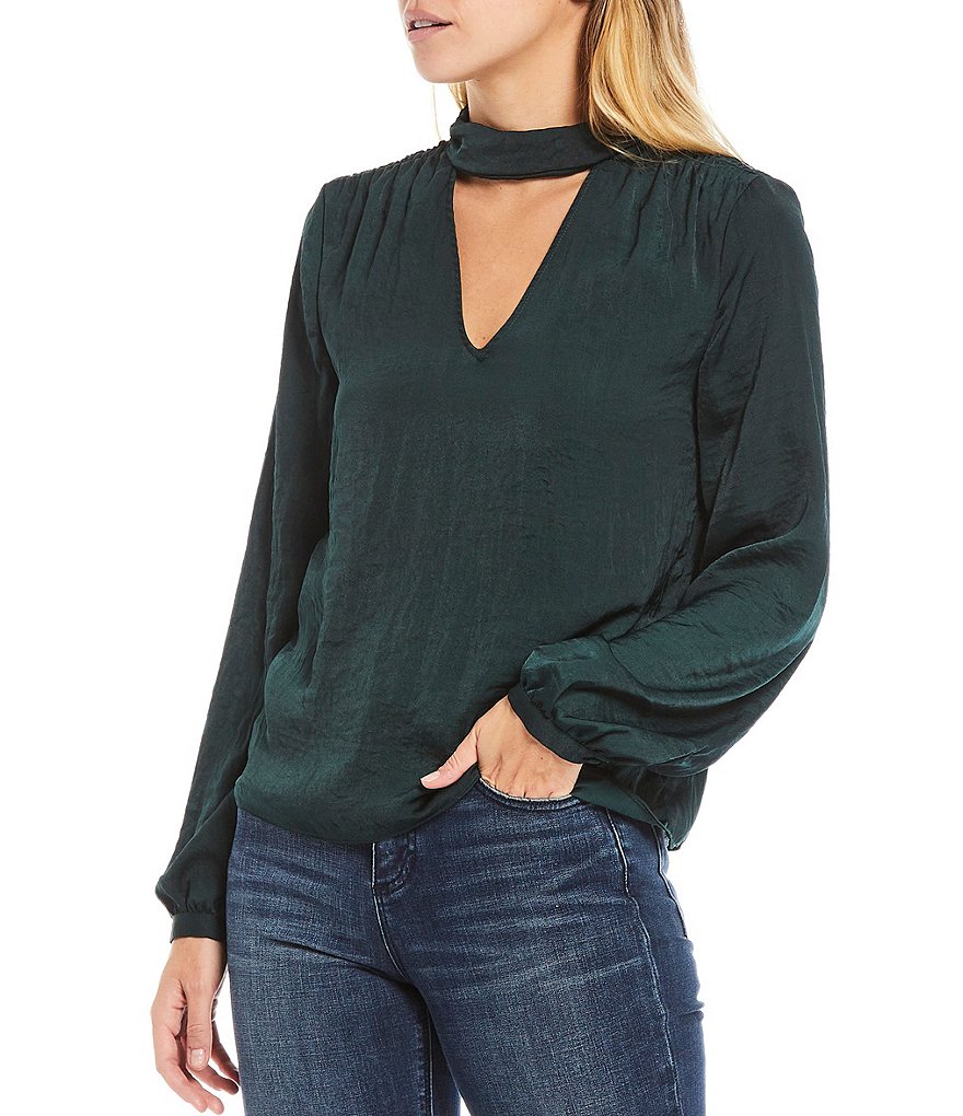 WAYF Double Ruffle V-Neck Peplum Top