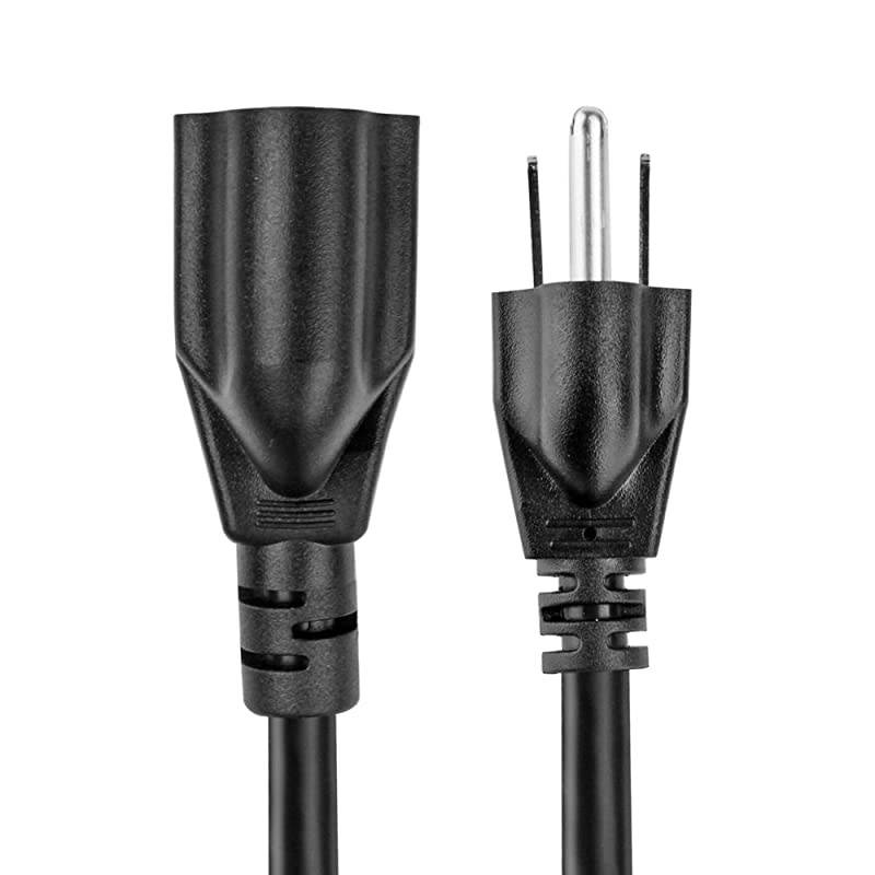 Universal Power Extension Cord Cable Strip (6FT) - NEMA 5-15R to NEMA 5-15P Wire Connector Socket Plug Jack Outlet Power Strip Liberator Space Port Saver Extender - Black