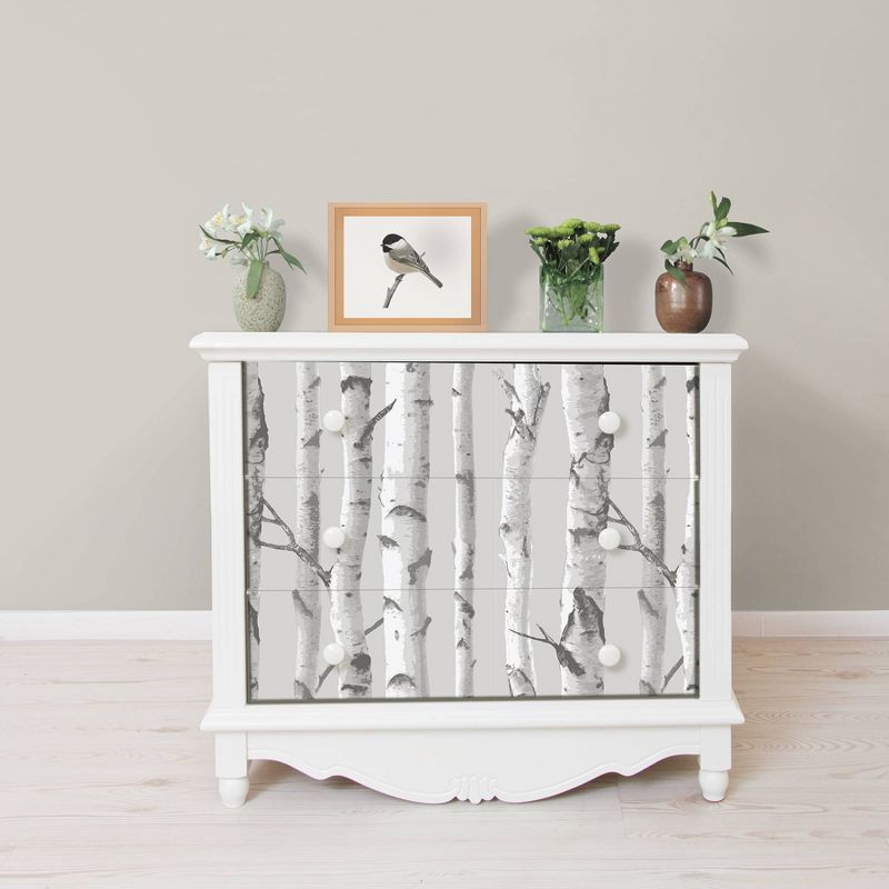 NuWallpaper Mountain Birch Peel & Stick Wallpaper Gray