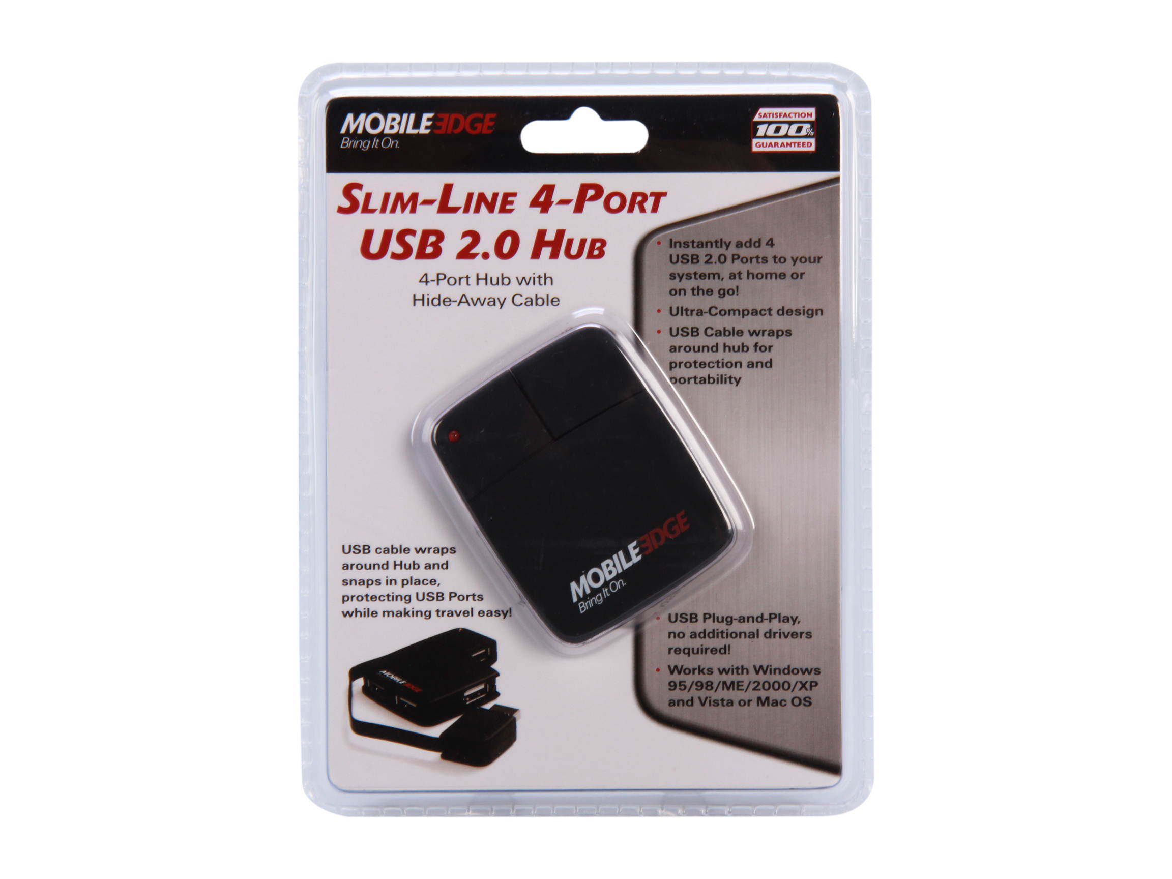 MOBILE EDGE MEAH04 Slim-Line 4-Port USB 2.0 Hub
