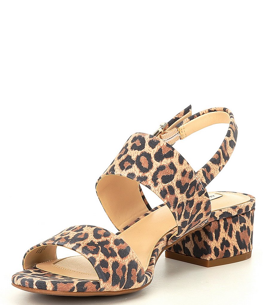 Alex Marie Calina Suede Animal Print Block Heel Dress Sandals