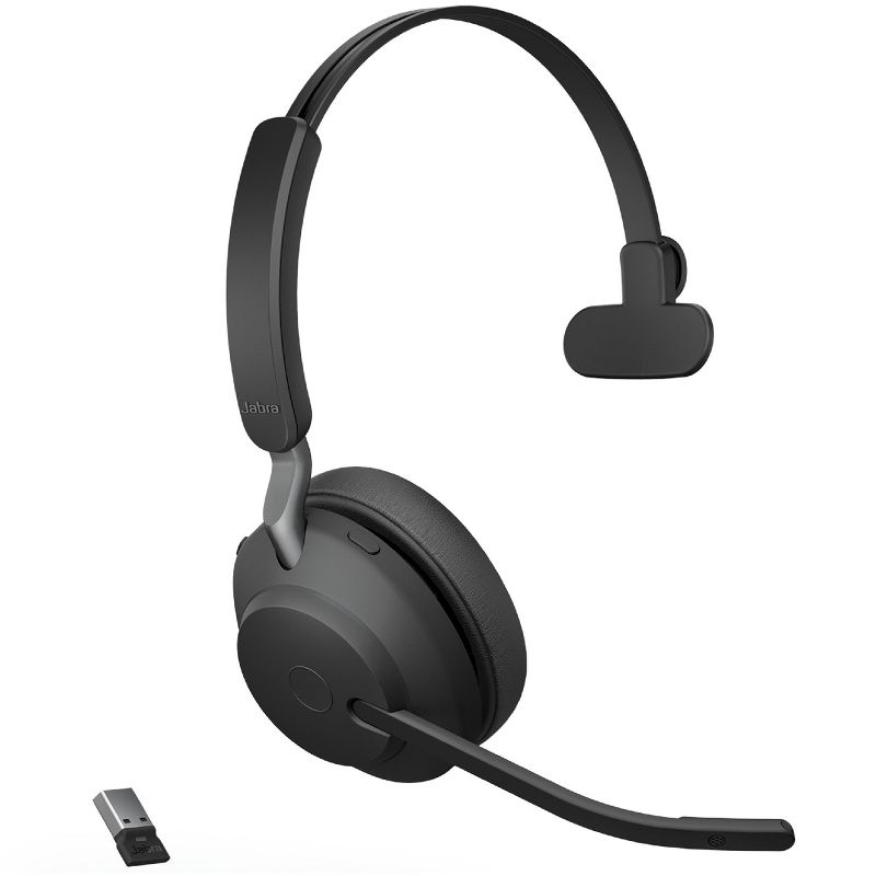 Jabra Evolve2 65 USB-A MS Mono with Charging Stand - Black Wireless Headset / Music Headphones