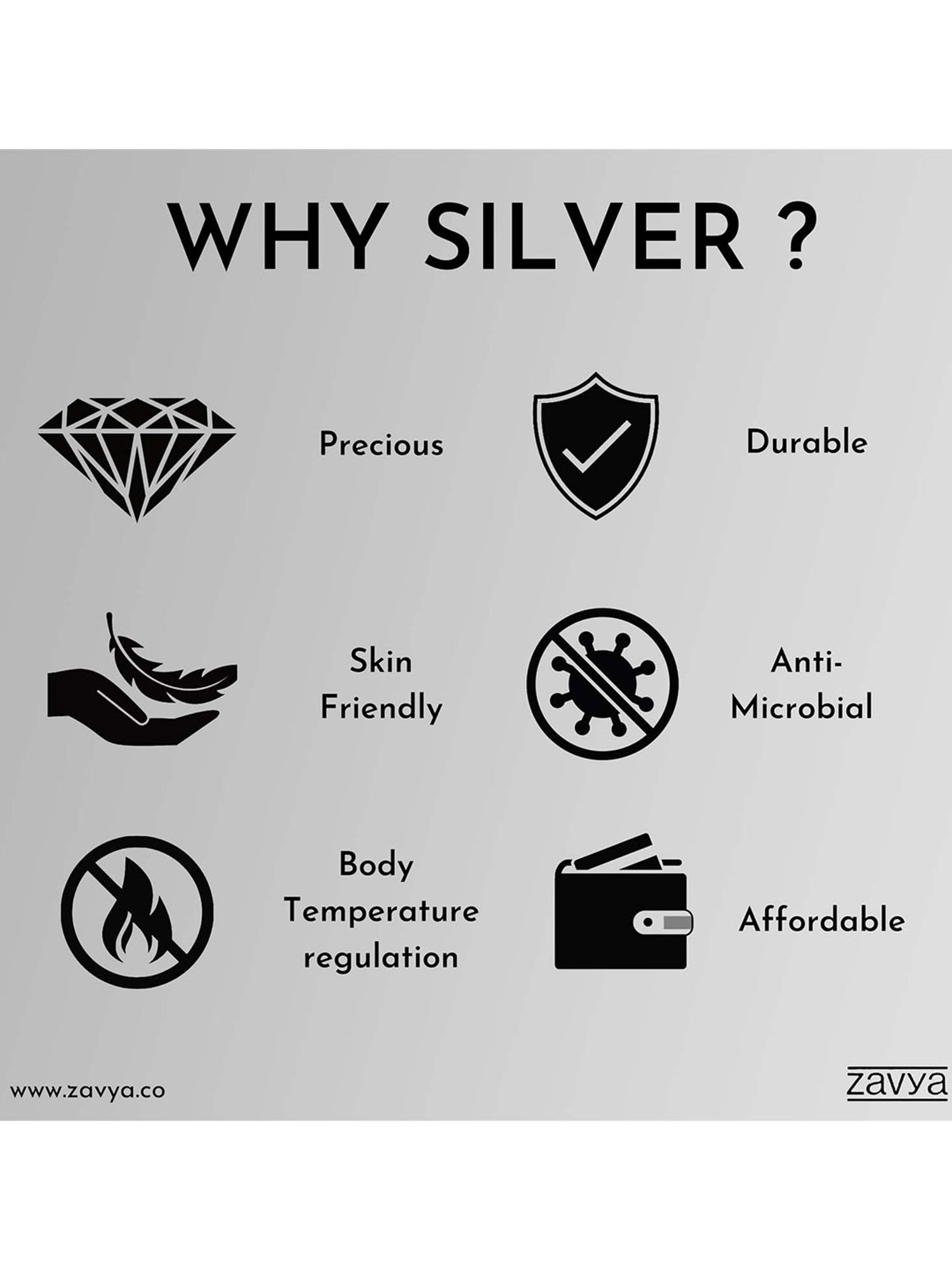 Zavya 92.5 Sterling Silver Bracelet in Rhodium-Plating