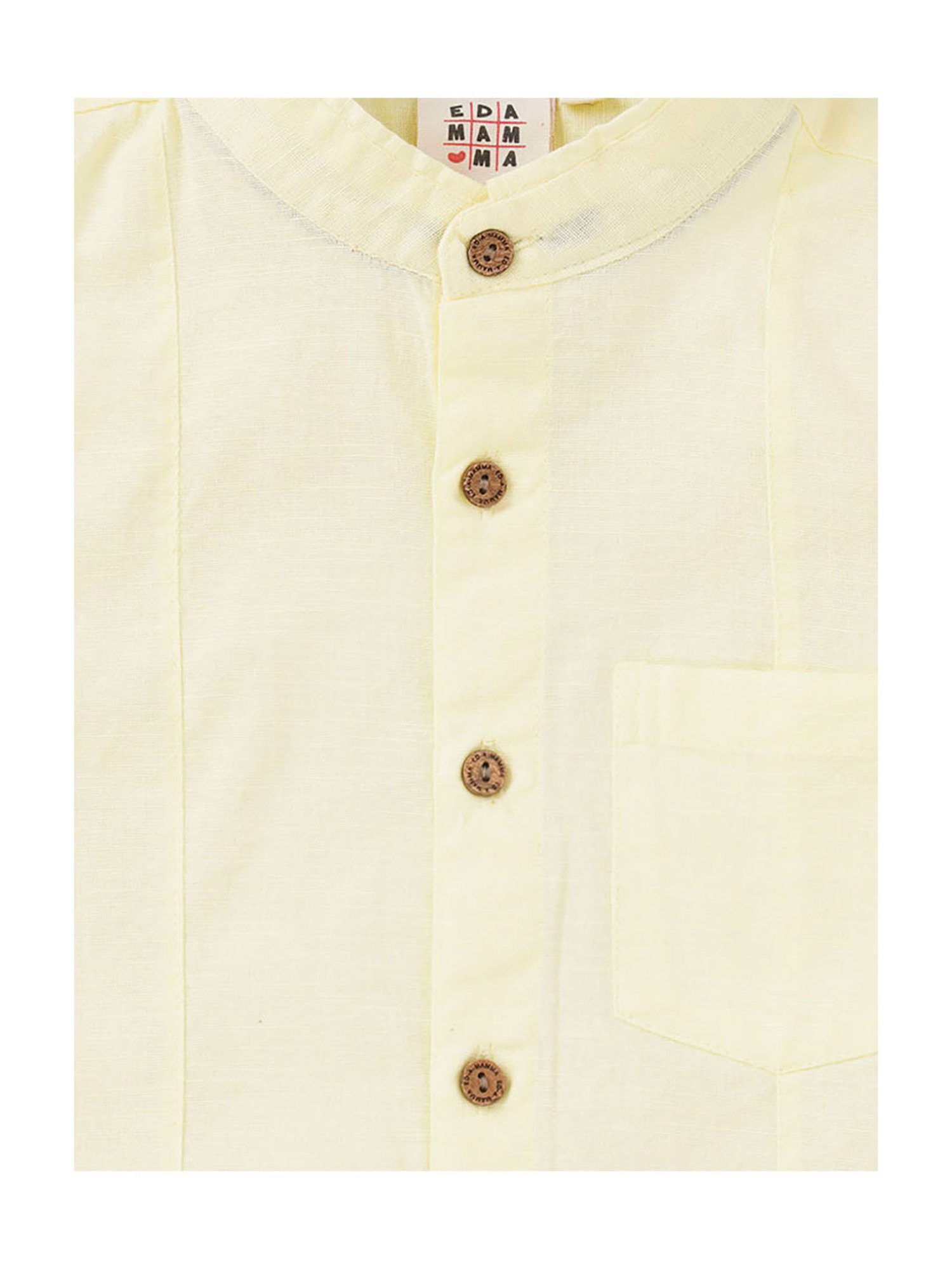 Ed-a-Mamma Kids Light Yellow Solid Shirt