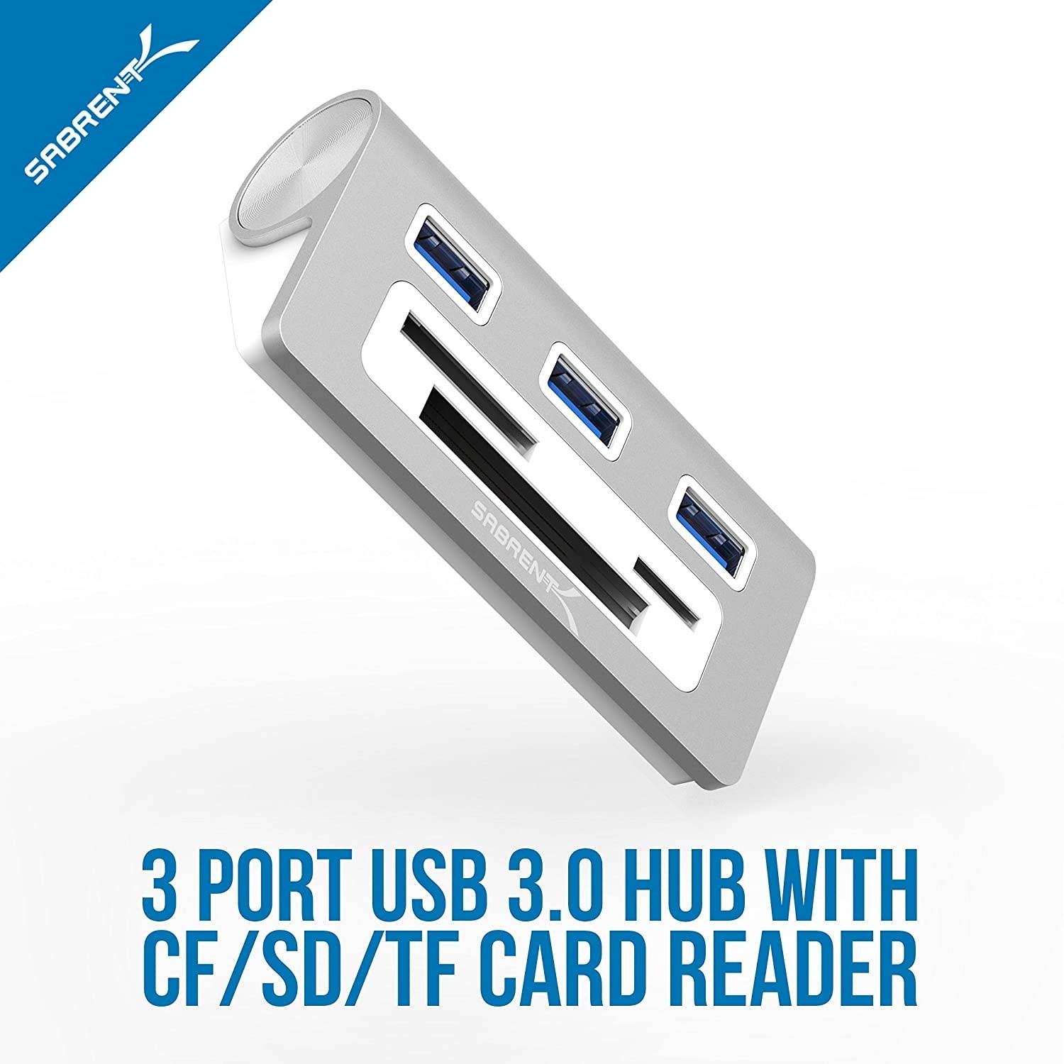 Sabrent 3 Port Usb 3.0 Hub With Cf/Sd/Tf Card Reader