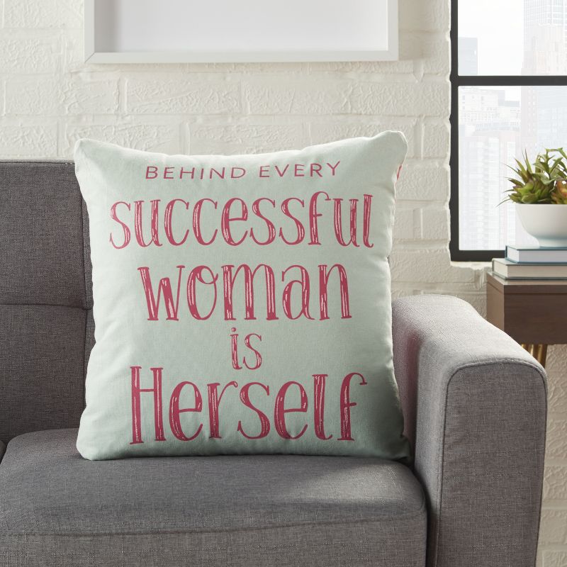 Nourison Trendy, Hip, New-Age Successful Woman Multicolor Throw Pillow - 18" x 18"