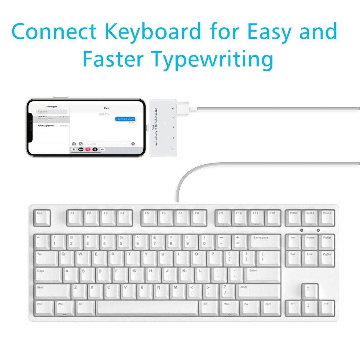OTG Lightning to USB Camera Card Reader 3.5mm Headphone For iPhone XR 6/7 8 Plus