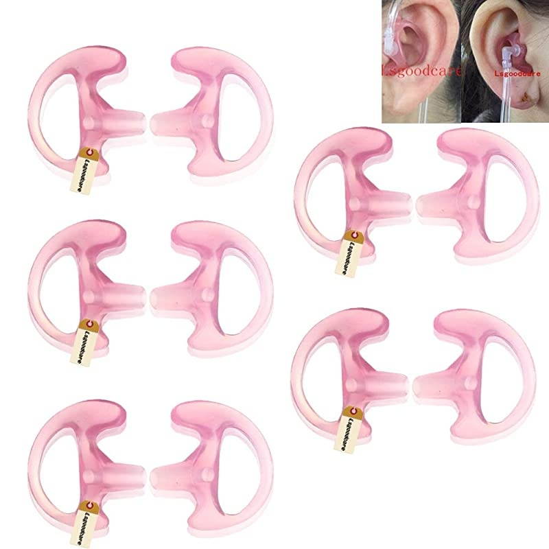Radio Ear Mold Ear Bud Pink Small  Earmold Earbuds Replacement Left Right Ear for 2 Way Radio Acoustic Coil Tube Earpiece Insert Earmould Soft Walkie Talkie Ear Pieces 5 Pairs
