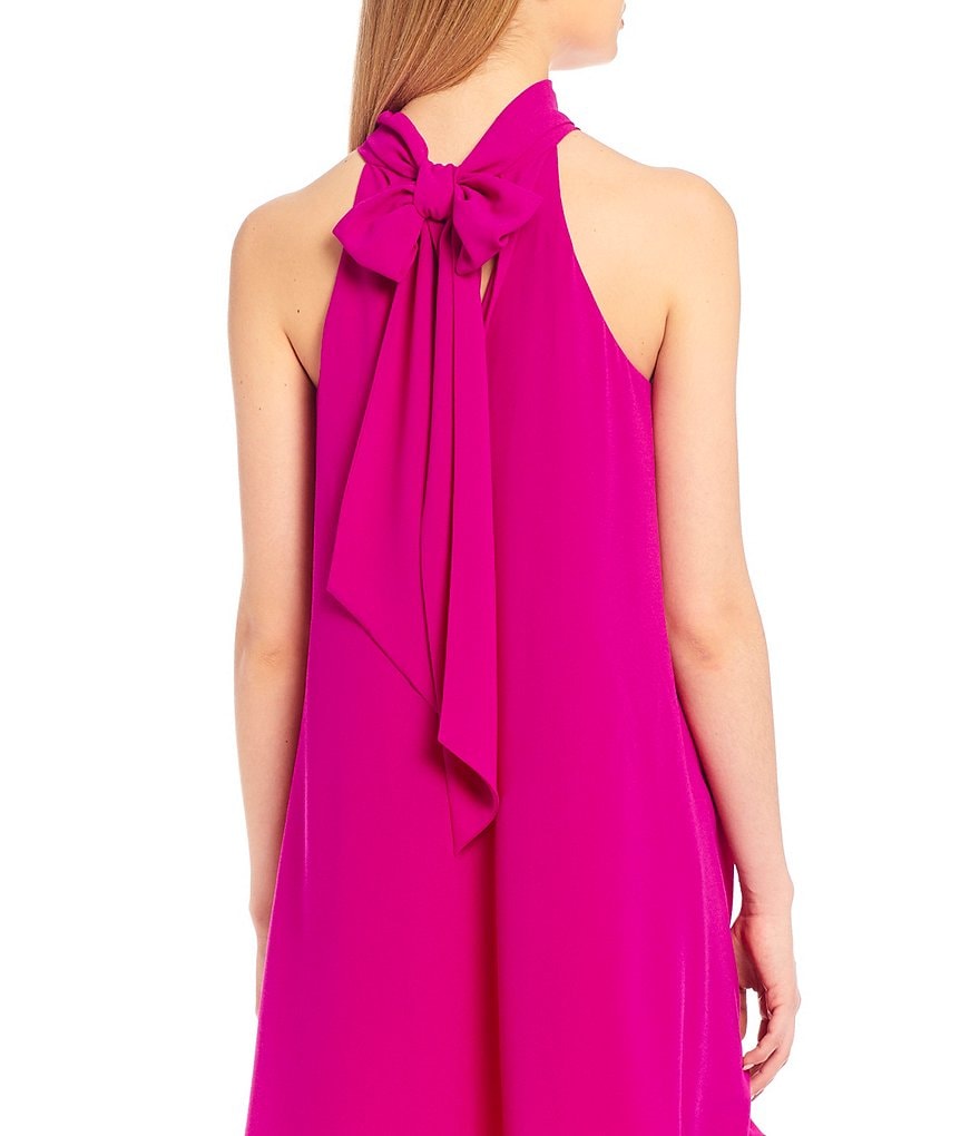 Belle Badgley Mischka Elise Halter Neck Trapeze Dress