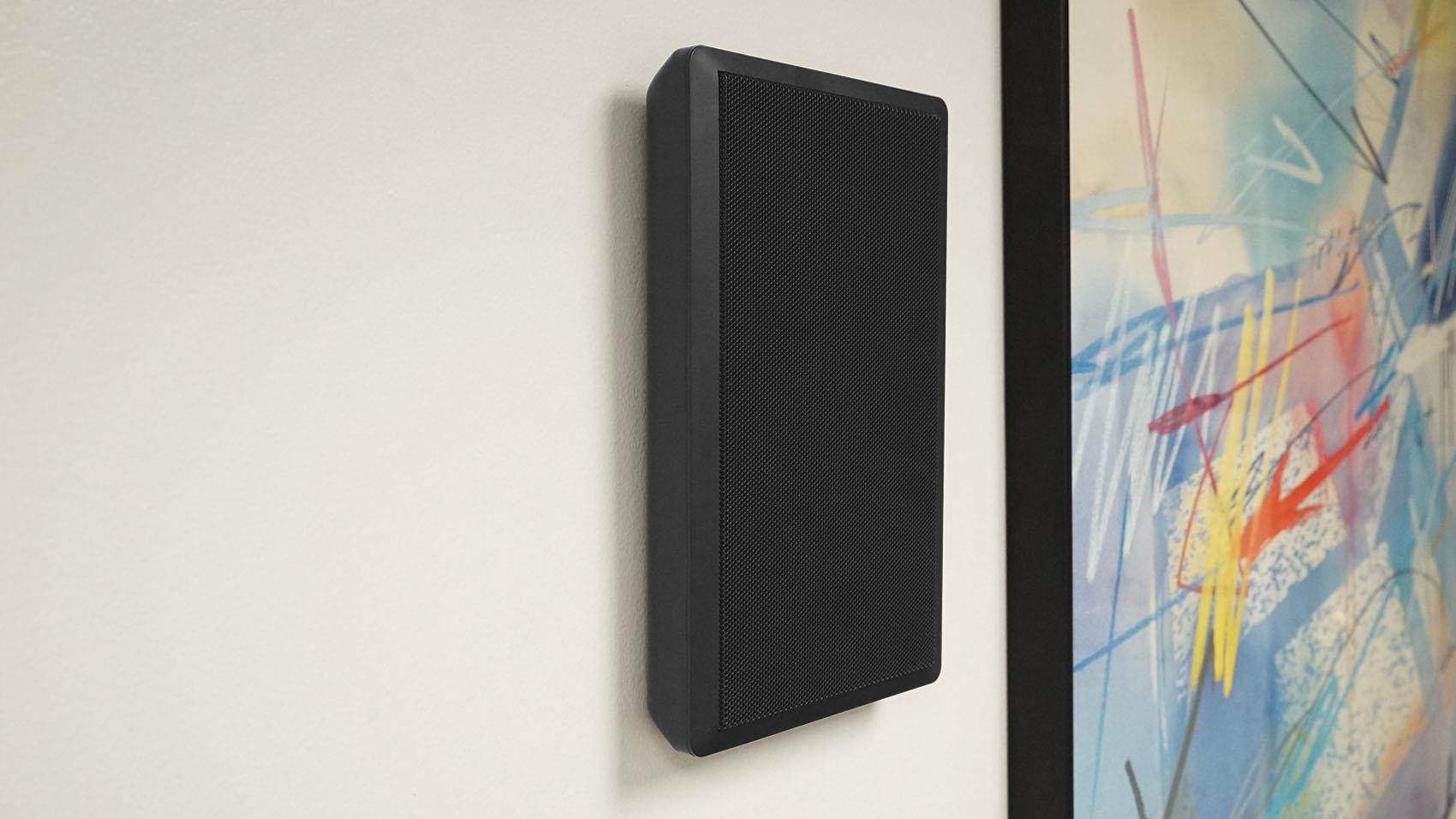 Pair Rockville RockSlim Black Front+Rear Surround Sound Shallow On-Wall Speakers