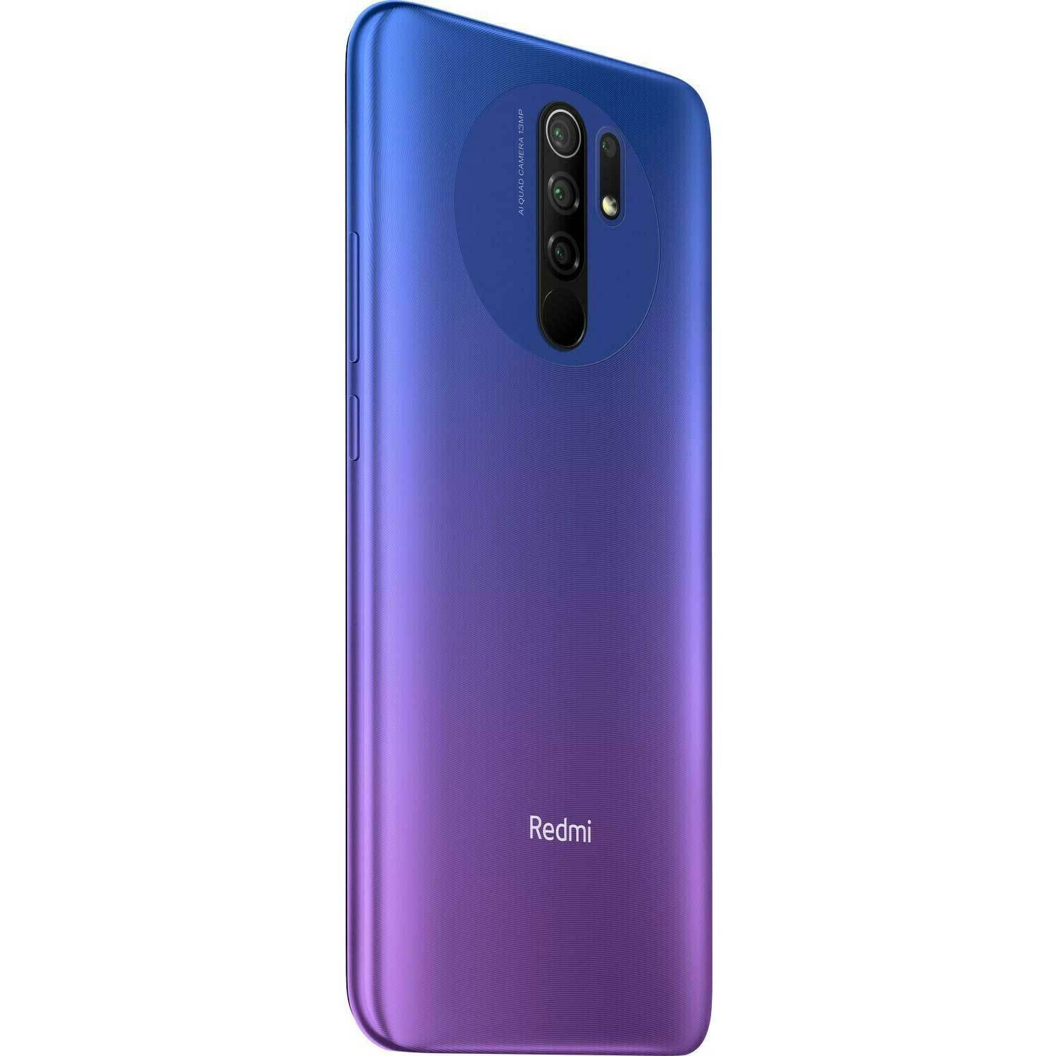 Xiaomi Redmi 9 64GB + 4GB RAM Dual SIM GSM Factory Unlocked 4G LTE 6.53 in Full HD + Display AI Quad Camera Smartphone - Sunset Purple  - International Version