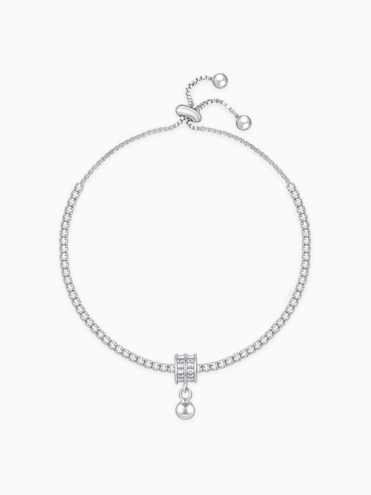 GIVA 925 Silver Roll of White Tennis Bracelet for Women & Girls