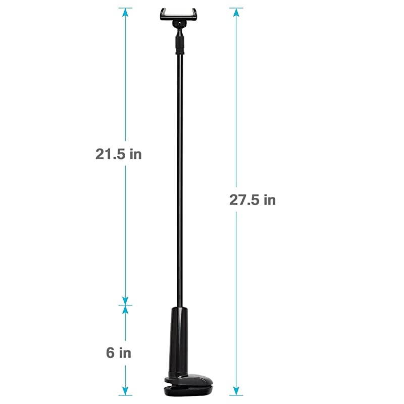Gooseneck Phone Holder Flexible Long Arm Mount Stand Compatible with Smartphones Max Width 3in Overall Length 275inBlack