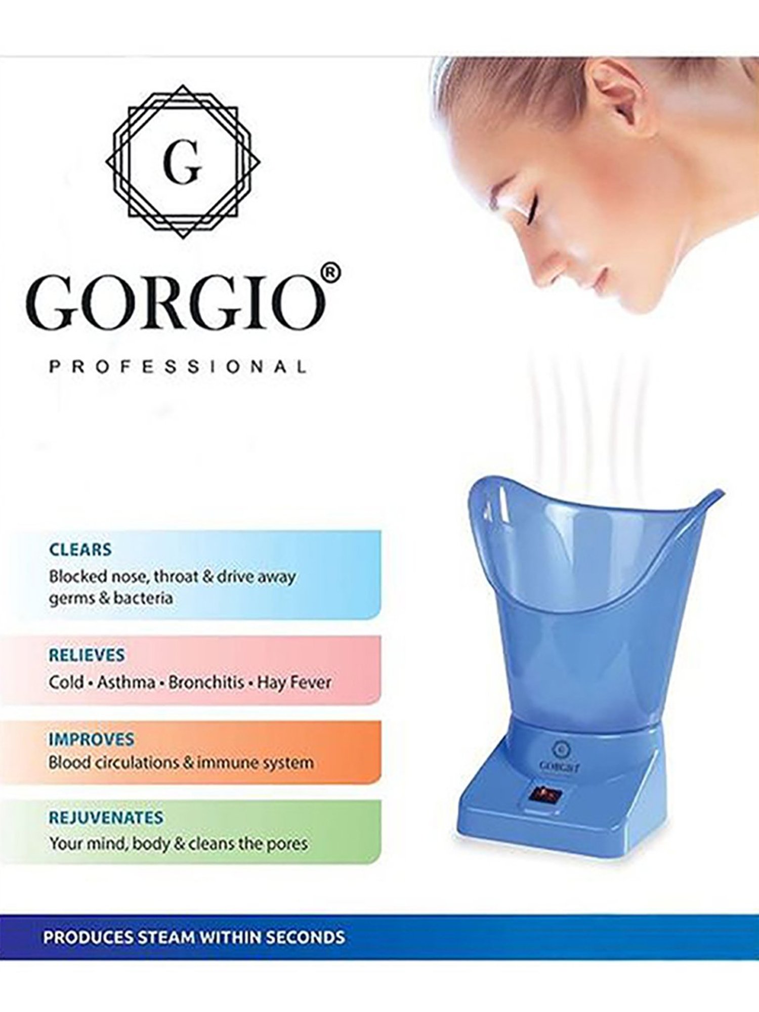 Gorgio Professional GS2 Face Steamer (White and Blue)