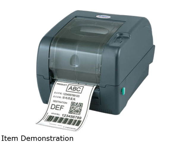 TSC TTP345 PERFORMANCE KIT  THERMAL TRANSFER LABEL PRINTER 300 DPI 5 IPS 4 PORTS  ETHERNET USB PARALLEL SERIAL PLUS REAL TIME CLOCK PLUS EXTERNAL 8 OD MEDIA UNWINDER WITH 3 CORE HOLDER