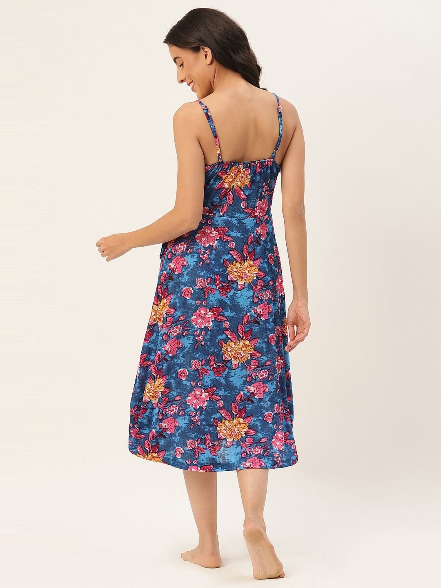 Ms.Lingies Blue Printed Nighty