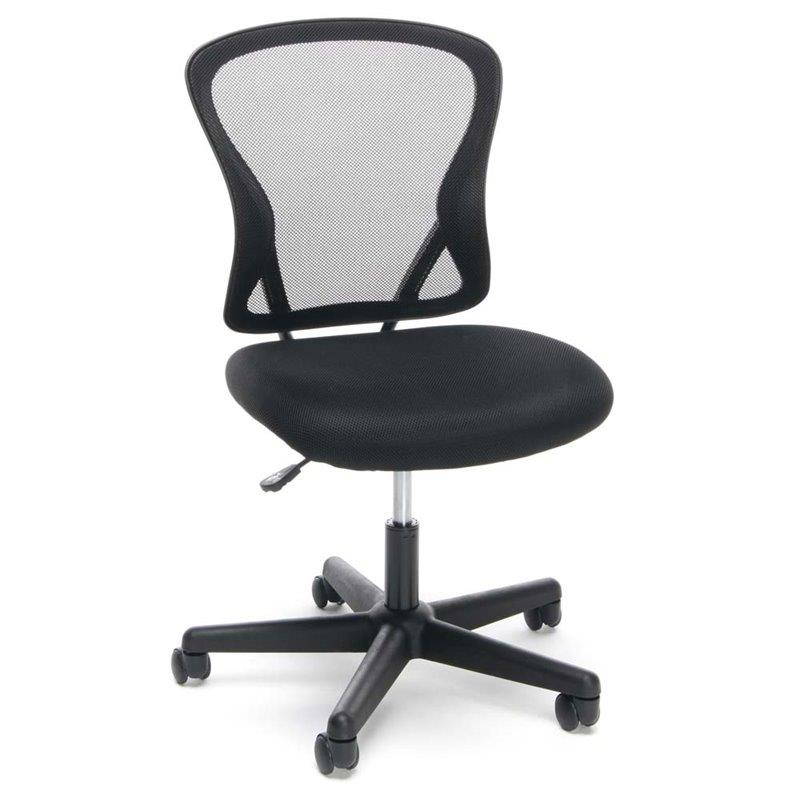 Essentials ESS-3010 Mesh Back Swivel Task Chair, Black Frame, Black Fabric, Black Mesh
