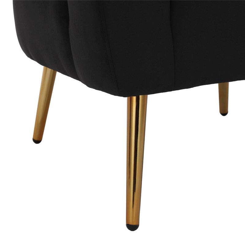 Taylor Accent Chair with Brass Golden Legs Velvet Black - CosmoLiving by Cosmopolitan